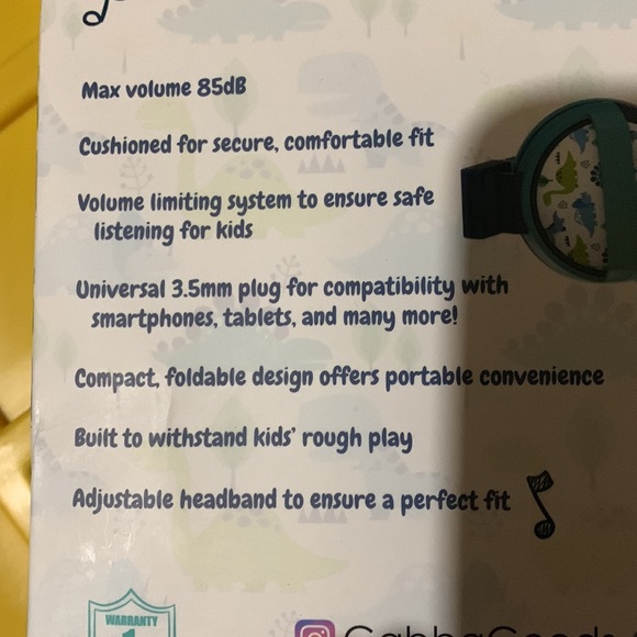 Gabba Goods Safe Sounds Kids Foldable Headset NIB New In Box - Picture 9 of 11
